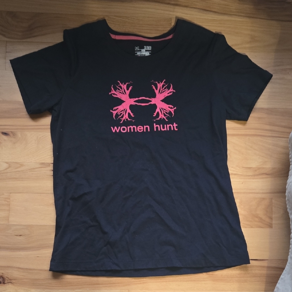 Under Armour Women Hunt  Black T-Shirt with Pink Design